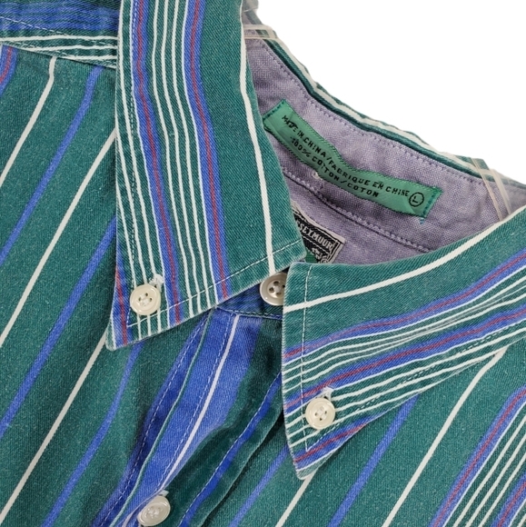 Vtg McIntosh Seymoor Shirt Mens L Button Down Multicolor Striped Pockets Cotton - Picture 6 of 14